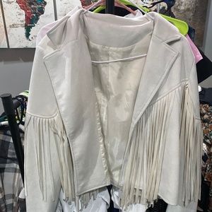 Fringe off white jacket.